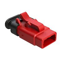 Amphenol SINE Systems ATM06-3S-SR01RD Connectors 3 Position, Plug, Socket, Strain Relief End Cap, Red Body