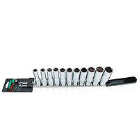 TOPTUL GAAQ1105- 11PCS 1/2inch DR. 12PT Deep Socket Rail Set - METRIC