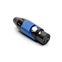 Amphenol Audio AX3FB6M-AU Cable Connectors 3P SOCKET F PLUG BLKGLD W BLU MRK SLV