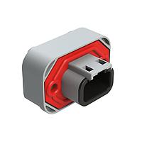 Amphenol SINE Systems ATM15-3P-BM01 3-Way Str Flng Mnt PCB Rcp 3POS Gry Gld Cont