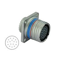 Eaton Souriau-Sunbank D38999/20MG16SB Receptacles Composite square flange receptacle, Nickel plating, with female contacts