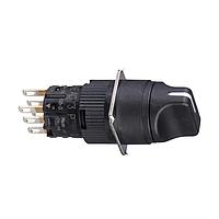 SCHNEIDER XB6EAD221P Rotary Switches SS, Round, black, 2 maint pos, 1 NO/NC
