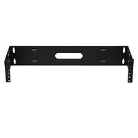 HellermannTyton T3PPB Racks & Rack Cabinets Wall Mount Patch Panel Bracket, 2U, Steel, Black, 1/box
