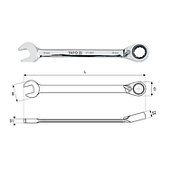 Yato YT-1666 Combination ratchet wrench 23mm