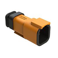 Amphenol SINE Systems ATM04-6P-SR01OR Connectors 6 Position, Receptacle, Pin, Strain Relief End Cap, Orange Body