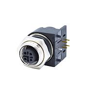 NorComp 861-004-213R001 Connectors IP67 Female M12 Circular Connector 4 Position Right Angle Dip Solder