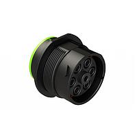 Amphenol SINE Systems AHDP04-24-07SN-SRA Connectors Size 24 receptacle, 7 positions, socket, reverse arrangement, normal seal, smooth ring adapter