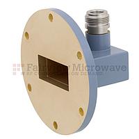 Fairview FMWCA1016 WR-137 to N Female Waveguide to Coax Adapter UG-344/U Round Cover Flange With 5.85 GHz to 8.2 GHz Frequency Range For C Band
