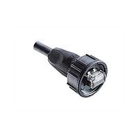 Amphenol LTW RCP-5SBMMM-SLM7B11 Cat 5e RJ, Middle Size, Plastic, 1.5A, Cat 5e, Straight, Screw Thread, Overmolded, Length 11000mm, IP67 Mated