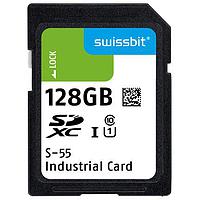 Swissbit SFSD128GL1AM1MT-I-6F-211-STD SD Cards Industrial SD Card, S-55, 128 GB, 3D TLC Flash, -40C to +85C