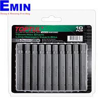 TOPTUL FSDB1204G 10mm Hex Shank Long Hexagon Insert Bits (10PCS)