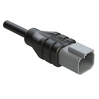 Amphenol SINE Systems AT04GY-2P-N-TPE-M1 Single Ended 2 Position Receptacle Single-Ended Molded Cable Assembly. Black TPE, Uses Connector  AT04-2P, 1 Meter Length