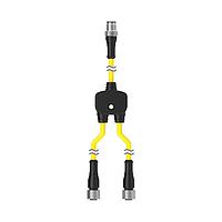 Banner Engineering CSB-M12525M1251 Splitter Cables M12 QD Splitter Cable; 5-pin Straight male M12 7.62 m (25 ft) Trunk; 5-pin Straight Female M12 0.3 m (1 ft) Branch 1; 5-pin Straight Female M12 0.3 m (1 ft) Branch 2; Nickel-Plated Brass Coupling Nuts Yellow Jacket