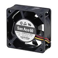 Sanyo Denki 109R0812M4011 Axial Axial Fan, 80x80x25mm, 12VDC, 29.3CFM, 23dBA, 2350RPM, Ribless, Lead Wires, Tach