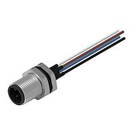 Wurth Elektronik 643452100304 Plugs WRCIRC M12  Screw  Coding A  Panel + Wires Panel + Wires Metal with Front Panel Nut M12 Male connector, polarity 4