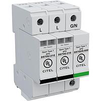 CITEL DS73US-120T/G AC Power Din Rail AC Power Surge Suppressor, 70kA max, 240/120V Split Phase, 2P+GSG