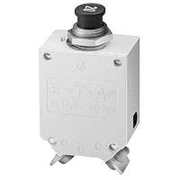 E-T-A Circuit Breakers 482-G323-J1M1-B3S0-044012-5A Thermal Single pole compact high performance thermal circuit breaker with tease-free, trip-free, snap action mechanism and push/pull on/off manual actuation (M-type TO CBE to EN 60934). An indicator band on the push button clearly shows the tripped/off posit