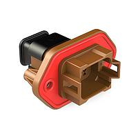 Amphenol SINE Systems AT04-08PD-PM15 Receptacle 8 Position Receptacle, Pin, Panel Mount, Key D, Self-Threading, Strain Relief