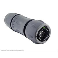 Eaton Souriau-Sunbank UTSX6JC10E6PW Plugs Plug, with cable gland backshell, with 6 male solder contacts, IP68/69K in unmated conditions, keying W