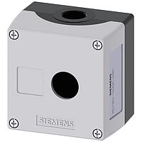 SIEMENS 3SU18510AA000AB1 Enclosure ENC METAL,GREY TOP, 1 HOLE, 22MM,EMPTY