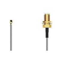 GCT (Global Connector Technology) CAB468RF-0100-A-1 RF Cable Assemblies I-Pex MHF I RA Plug2RPSMA STRJck R Mt 6 GHz,100mm, 1.13mm grey