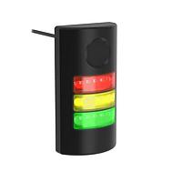 Banner Engineering TLF100PDLGYRQP Daylight Visible Flush Mount Tower Light TLF100 Pro with Pro Editor; Daylight Visible; 3 Segment; Black Housing; 24 V dc; Environ. Rating: IP65; IP69K; Colors: Green, Yellow, Red; 150 mm (6 in) 5-pin M12 PVC Pigtail QD