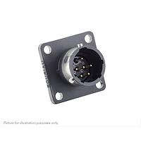 Eaton Souriau-Sunbank UTGX010E98P Receptacles Square flange receptacle, without backshell, with 6 male solder contacts, IP68/69K in unmated conditions