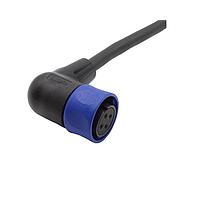 Bulgin PXP4002/010/03S Sensor Cables / Actuator Cables Pre-wired Flex Cable Connector - Right Angle - 10m - 3 Contacts - Socket