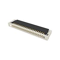 Amphenol FCI 10051922-2210ELF Connectors 0.50mm Flex Connector, VLL Series, 22 Position, Lower Side Contact, Side Entry Surface Mount ZIF Connector, Lead Free Type.