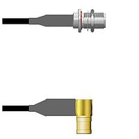 Amphenol Custom Cable Q-1X03U0008120i RF Cable Assemblies N-SJB/SMB-RP RG58 120I
