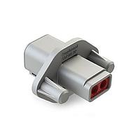 Amphenol SINE Systems ATP04-2P-PM08G 2-Way 2 Pin Rcpt Screw Pnl Mnt W/Gasket Gry