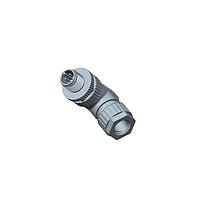 Amphenol LTW MSDP-04BMMC-SR7001 Circular Metric Connectors M12 Circular Metric Connector, D Code, Plastic, 4A, 04 pins, Male Connector, Male Contact, Right Angle, Screw Thread, Crimp, Field Installable, F4.0 - F8.0mm, IP67 Mated