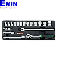 TOPTUL GCAT1808 - 18PCS - 3/8inch DR. Flank Socket Set