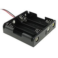 Eagle Plastic Devices 12BH348-GR Battery Clip 4XAA 6" LEADS BLK