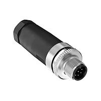 Banner Engineering BFW-M12M8-8X Field Wireable Connector Field Wireable: M12; 8-pin Straight Male; 22 AWG 6-8 mm Cable Range; Screw Terminal; PA+GF Black Body; Aluminum Alloy Coupling Nut