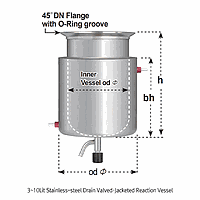 DaiHan SL.Val4012 Drain Valve, PTFE, od 18mm, for 3~5Lit Vessel