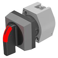 EAO 704.300.0I Rest-Maintained, Square Selector switch-actuator illuminated 2 positions 12 o'clock, grey raised 30x30 main long lever plastic