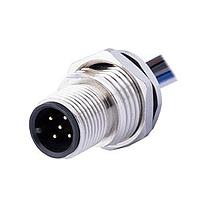 Same Sky (formerly CUI Devices) CDM1220-05A-MW-F16-050-67 Straight M12 Male Panel mount,Solder Type,Front FastenedM16*1.5,ACode 5PIN,Screw Copper alloy,050M