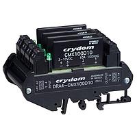 Sensata Technologies - Crydom DRA4-CXE240D5 Multiple Relay DIN Mt 280 VAC/5A out 15-32 VDC input
