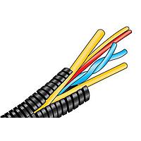 Alpha Wire 492625 BK005 Flexible, Convoluted, Split 0.625 inch I.D. Convoluted Slit Loom Polyethylene 100 ft Spool - Black
