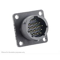 Eaton Souriau-Sunbank UTSX014D18PZ Receptacles Square flange receptacle, without backshell, with 18 male PCB contacts, IP68/69K in unmated conditions, keying Z