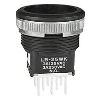 NKK Switches LB25WKW01 Sealed SPDT ON(ON) BLACK BODY ONLY PANEL SEAL