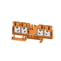 Weidmuller 3023560000 Feed Through S4C 4 OR, Feed-through terminal block, SNAP IN, orange, 4 mm, 32 A, 1000 V, Number of connections: 4, Number of levels: 1, TS 35, V-0, Wemid, 130 C