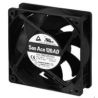 Sanyo Denki 9AD1201H12 Axial AC, DC Axial Fan, 120x120x38mm, 100-240VAC, 84Pa, Ribbed, Low Power, Long Life