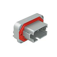 Amphenol SINE Systems AT13-12PA-BM17 Connectors RA Flng Mnt PCB Rcpt 12POS Gry Tin Cont