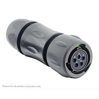 Eaton Souriau-Sunbank UTSX6JC14E5SX Plugs Plug, with cable gland backshell, with 5 female solder contacts, IP68/69K in unmated conditions, keying X