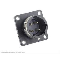 Eaton Souriau-Sunbank UTGX012E4P Receptacles Square flange receptacle, without backshell, with 4 male solder contacts, IP68/69K in unmated conditions