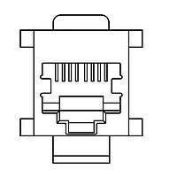 Kycon KLAPX-CPLR-S-88-50 Adapters Panel Mt. Adapt 6P6C ModJk to 8P8C Shld-