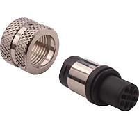 NorComp 858-005-203RLS4 Straight IP67 Female M12 Cable Mount 5 Position Straight Solder Cup