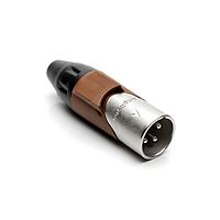 Amphenol Audio AX3M1M Cable Connectors 3 pole Pin Male Plug AX XLR Audio Cable Conn SatinNickel w/ Brown Marking Sleeve